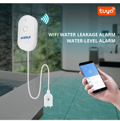 Wifi Water Sensor Smart Home Kitchen Water Leak Detector Tuya APP Monitoring of Leaks Phone Notification Security Alarm